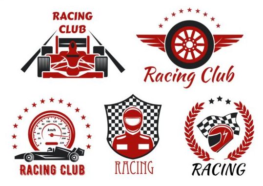 Racing Club-Labels entwerfen Vektor  