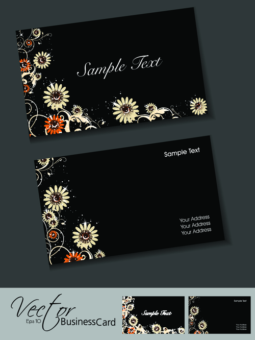 Set of Elegant Business Cards Vector 05  