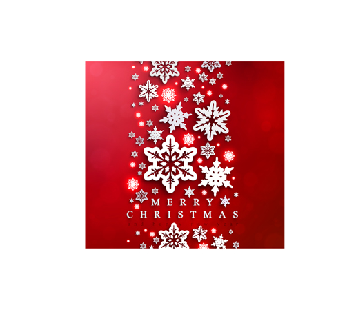 Snowflake with red christmas background 02  