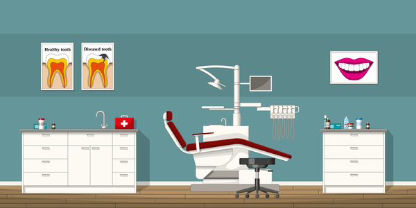 Tooth doctor and office design vector 03  