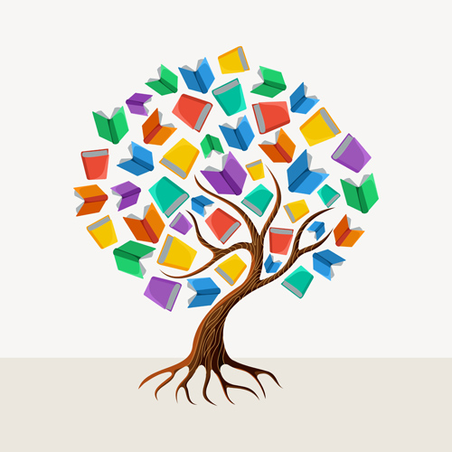 Tree with book creative vector 02  