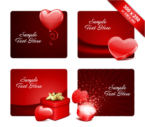 Valentines day gift cards vectors material 01  