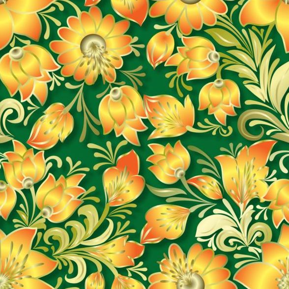 Vintage flower ornament pattern vectors set 13  