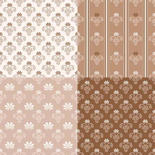 Vintage ornaments pattern vectors set  