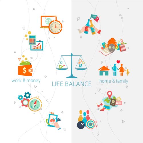 Work and life balance vector template 09  