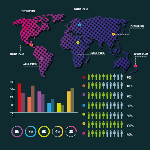 Welt-Infografik Vorlage Vektor Material 07  