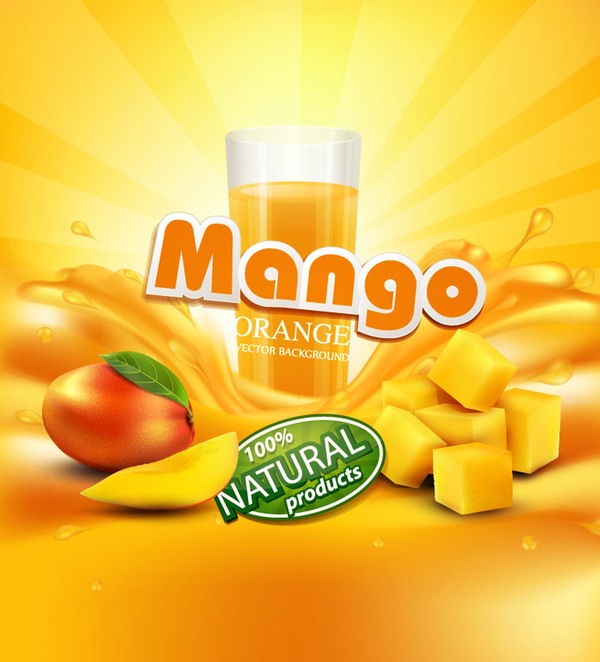 Mango-Orangen Hintergrund-Vektor 01  