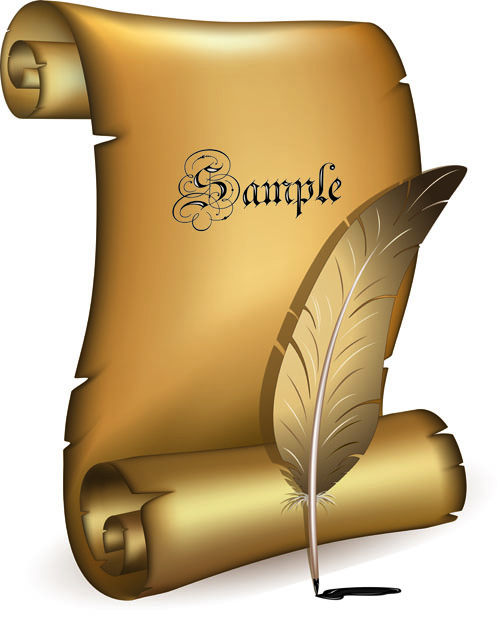 Set of old parchment Scrolls vector 03  