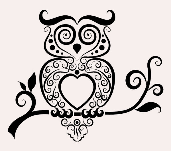 Hand drawn owl Decoration Pattern vector  