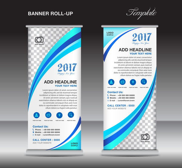 2017 banner Roll up flyer staan template vector 02  
