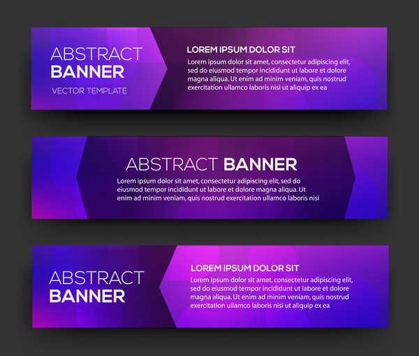 Abstract purple banner template vector  
