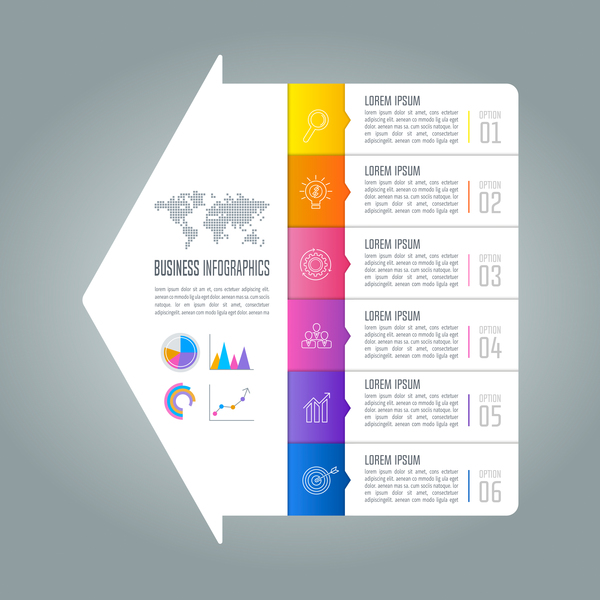 Pfeil mit infographic Vektor 03 des Geschäfts  