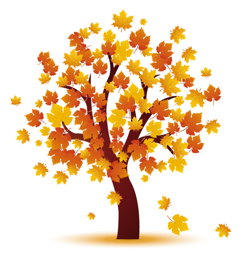 Art autumn tree creative background vector 04  