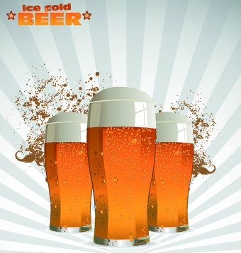 Creative Beer poster design vector 08  