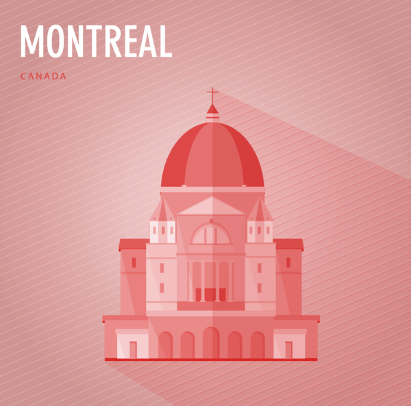 Canada Montreal monuments vector  