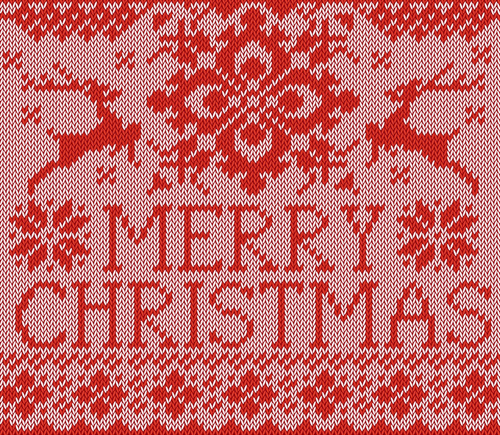 Christmas elements with knitted pattern vector 03  