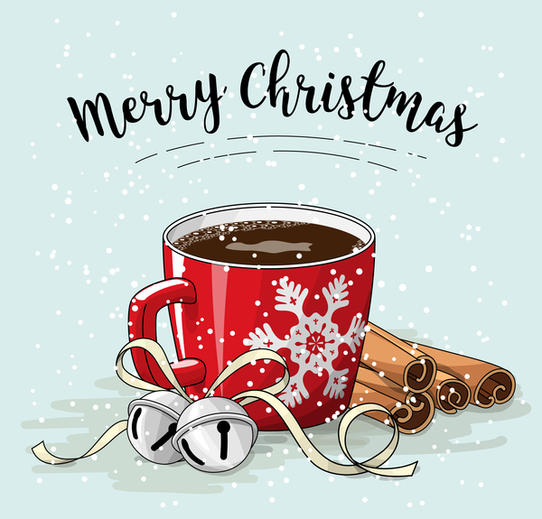クリスマスの手は茶ベクトル01で甘く描か  