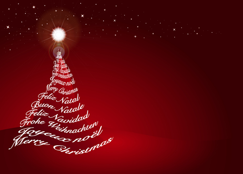 Red style Christmas background art vector 03  