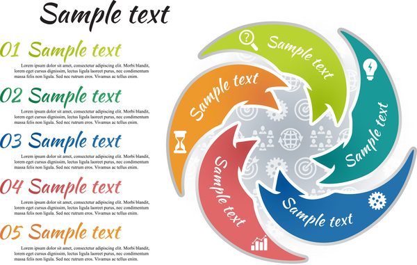 Circles whirl infographic vectors template 16  