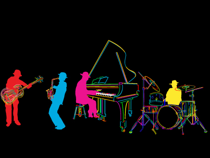 Color lines Musical instruments vector 04  