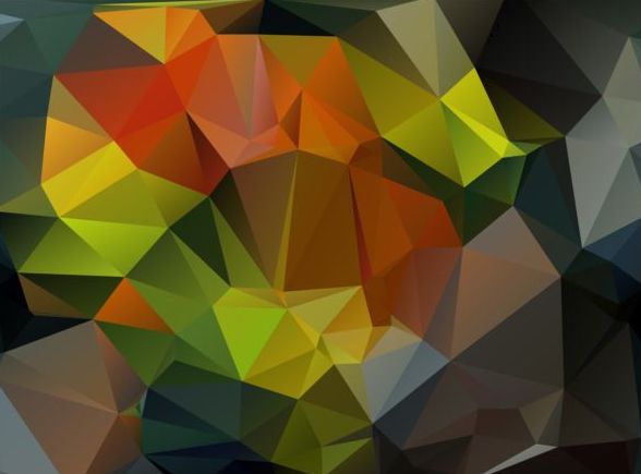 色の多角形の幾何学的な背景のベクトル 06  