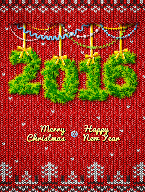 Creative 2016 christmas with new year vector design 08  