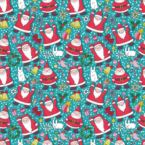 Cute Christmas seamless pattern vector 10  
