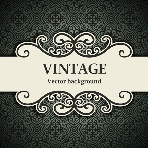 Decor pattern with vintage background vector 01  