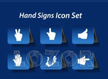 Different Hand Signs icon vector set  