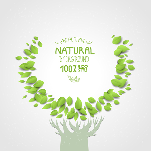 Eco natural style tree backgrounds vector 03  