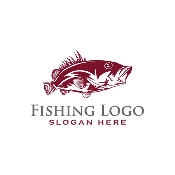 Matériel de vecteur de conception de logo de pêche 06  