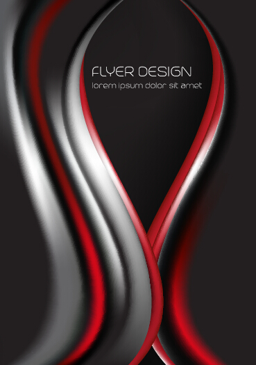 Dynamic lines flyer cover vector set 06  