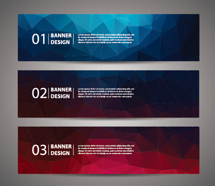 Geometric polygon with numbered banner vector 05  