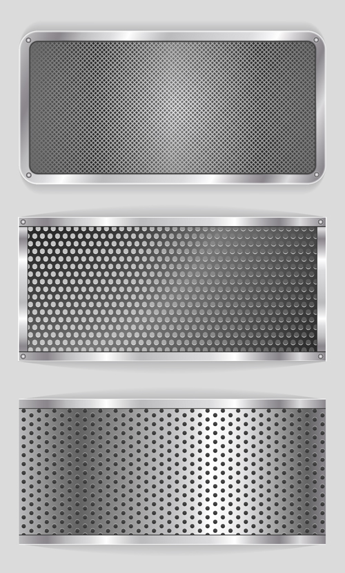Glossy metal structure banner 08 vector  