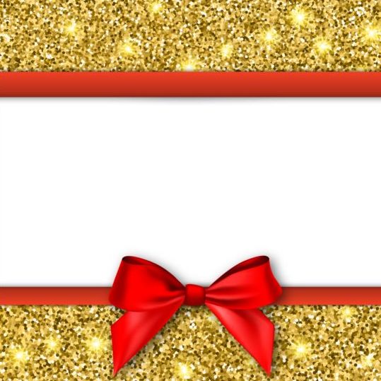 Gold with red background and bow vector 01  