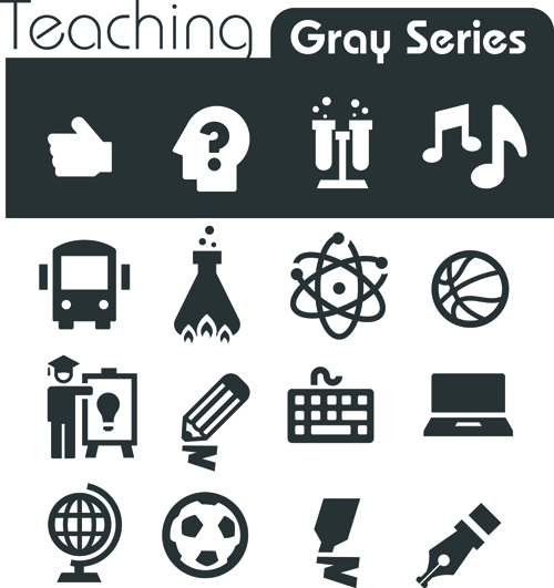 Gray series social icons vector set 01  