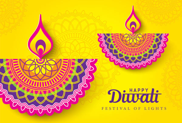 Happy diwali background design vectors 10  
