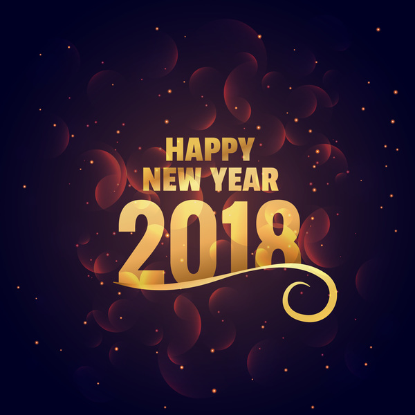 Happy new year 2018 dark blue background vector  