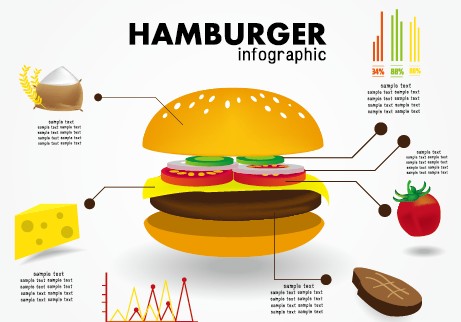 Creative food infographics elements vector 04  