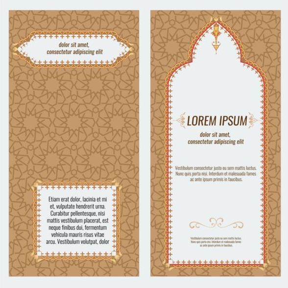 イスラム スタイルのパンフレット、チラシ表紙テンプレート ベクトル 06  
