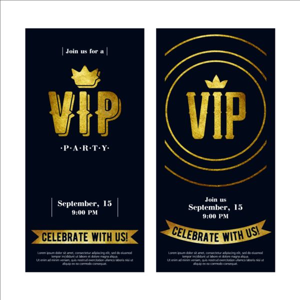 Luxury VIP invitation cards template vector 05  