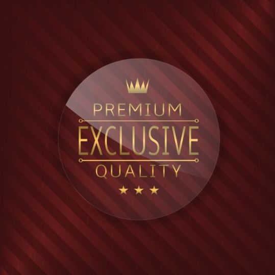 Luxus-Glas-Label mit rotem Hintergrundvektor 14  