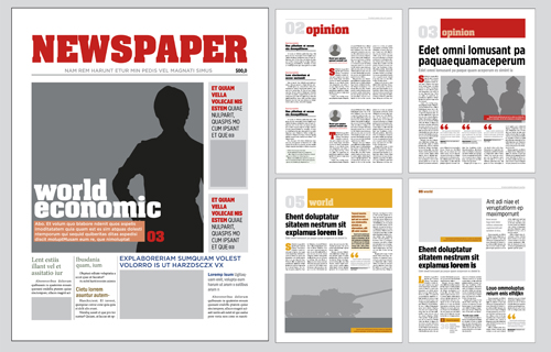 Modern newpaper layout vector template 05  