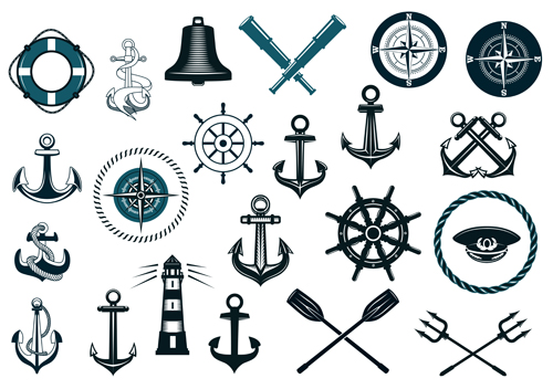 Nautical elements vector pack 02  