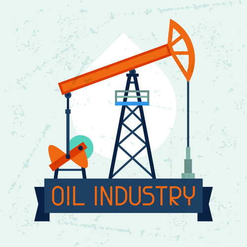 Oil industry elements with grunge background 05  