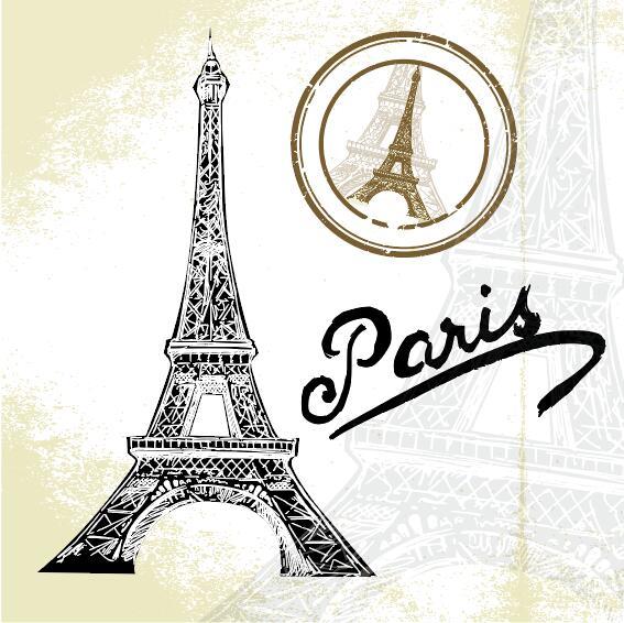 Paris-Eiffelturm-Vektordesign 03  
