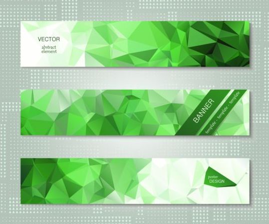 Polygonal mit Banner Schablone Vektor 04  