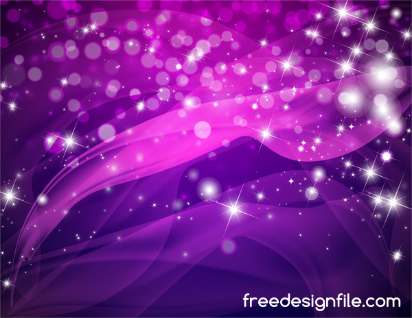 Purple abstract background with shining stars vector 03  