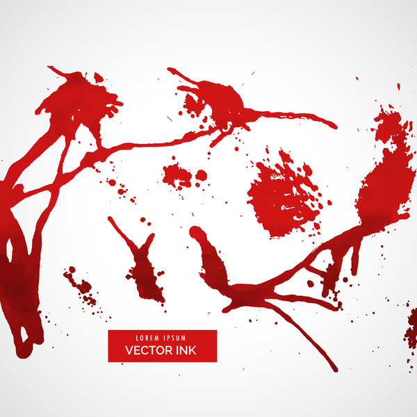 Red ink stains and paint vector background 03  