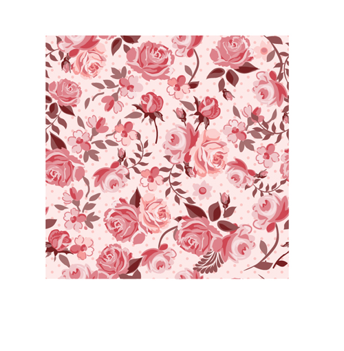 Retro styles roses seamless pattern vector 02  